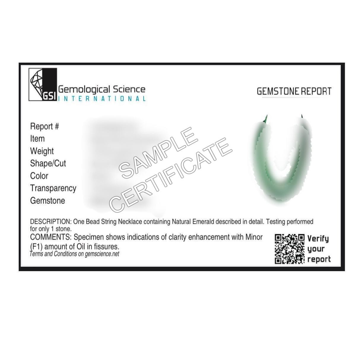 Certified Vintage Natural Emerald 308ct Beads Nugget Gemstone Necklace Women’s