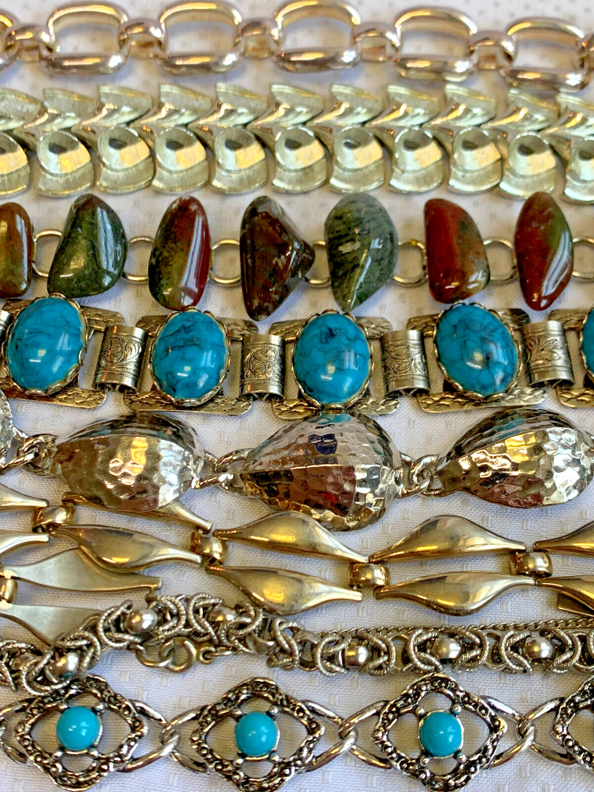 Vtg Bracelet Lot Coro Monet Sarah Coventry Avon Turquoise Look Natural Stone