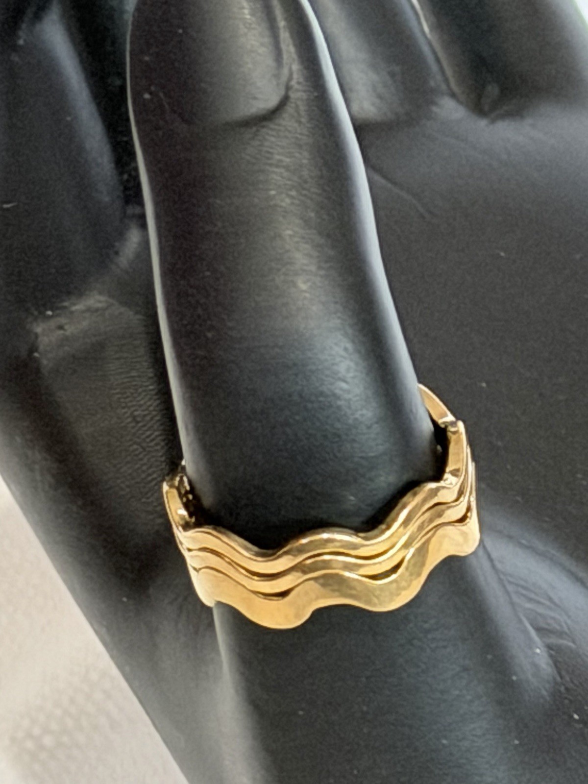 1978 Avon FASHION WAVES RING Stackable Gold & Silver-Tone Set of 5 Size 9 VTG