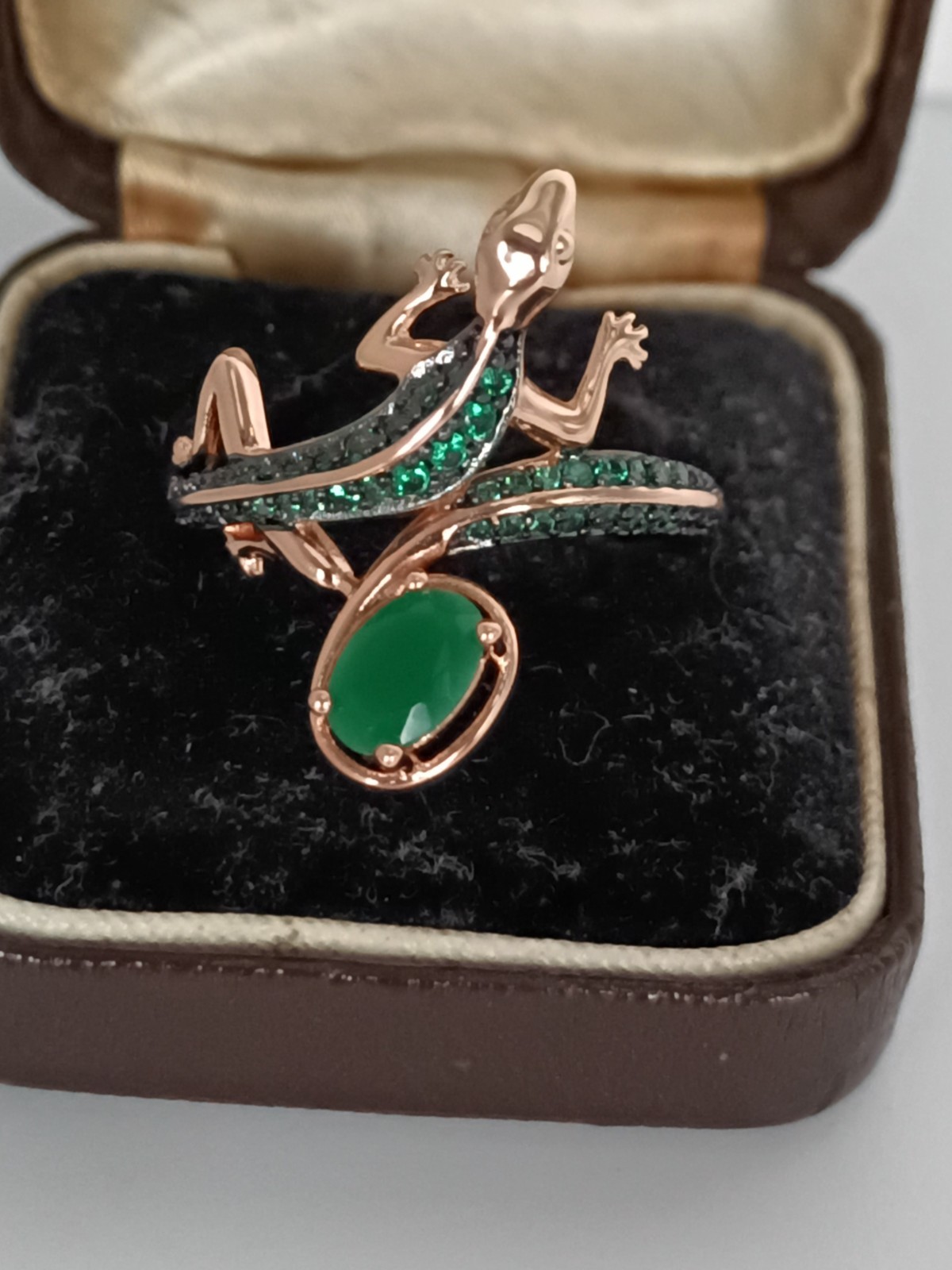 Vintage 1990-s 14 Ct Rolled Gold Emerald Ring Size UK O.5 US 7 1/4 – Hallmarked!