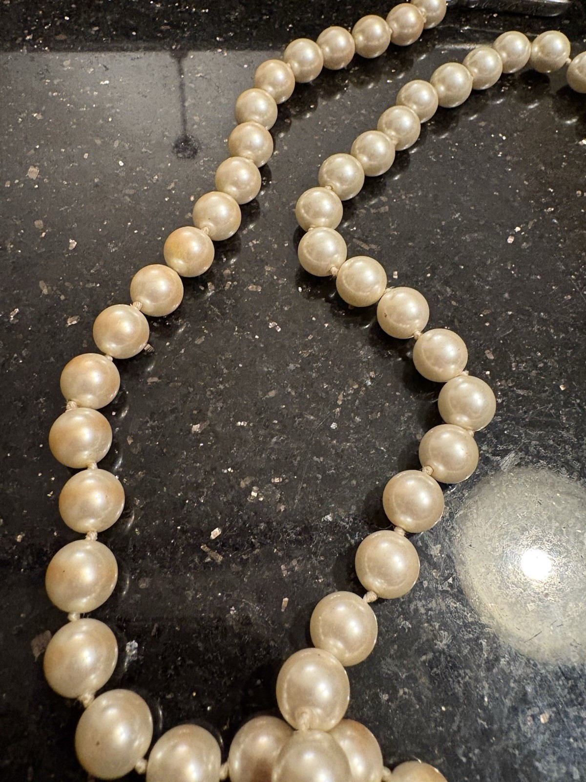 Vintage 23’ Henri Bendel Faux Pearl Necklace- has some discoloration