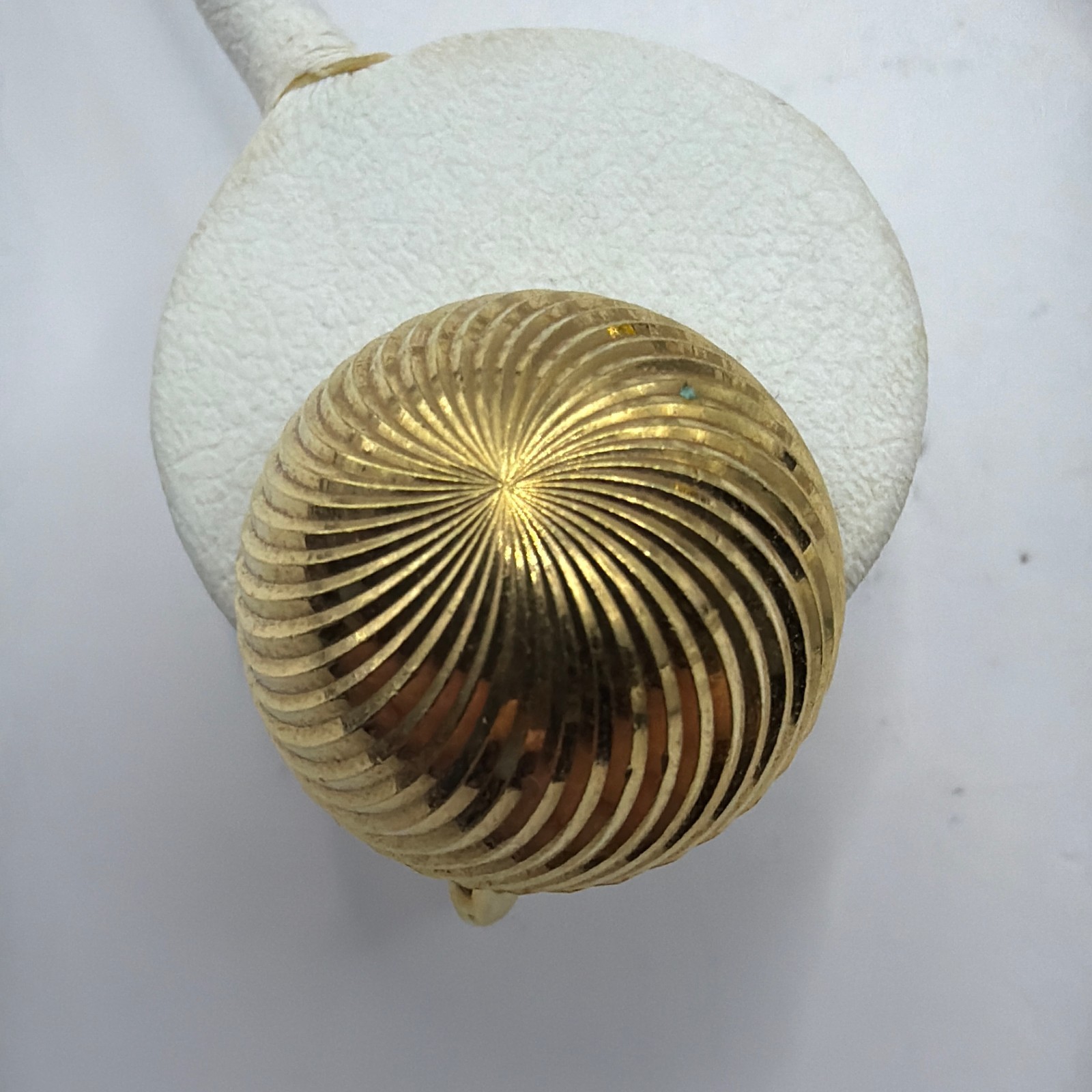 Vintage Napier Gold Tone 16mm Round Dome Adjustable Clip on Earrings