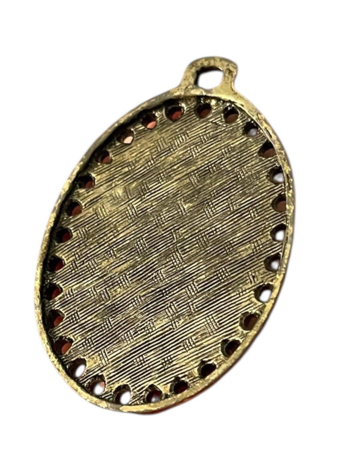 Vintage Portrait Pendant Amber Tone Person Unknown Approximately 2”