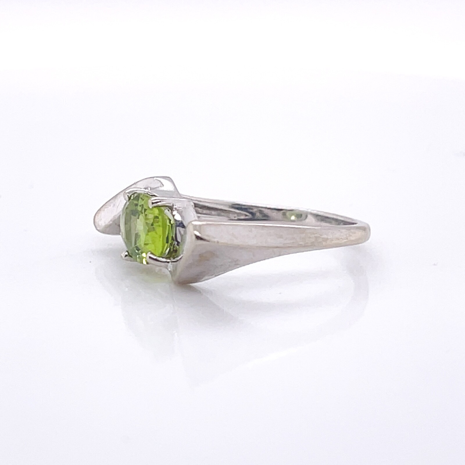 14 Karat White Modernist Designer Gold & Citrine Ring – 14k gemstone VR