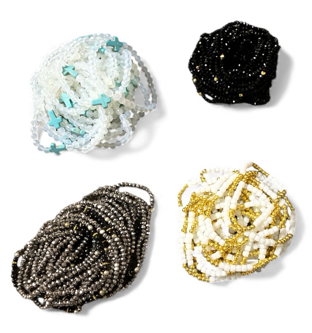 Vtg Beaded Stretch Bracelet Lot Of 100 Random Variety 1 Lb+ NEW