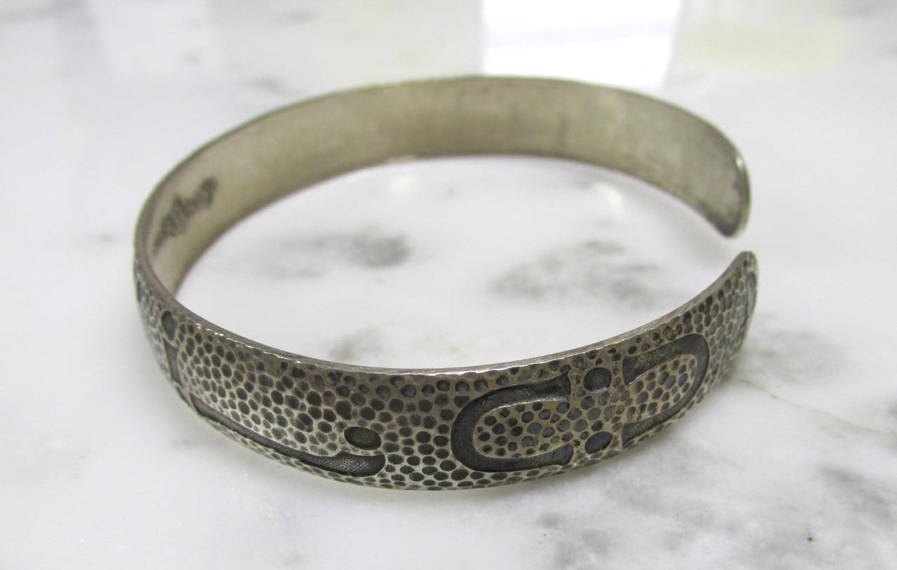 Vintage Wohelo Campfire Girls Sterling Silver Cuff Bracelet ~ 21.4g ~ 3-C269