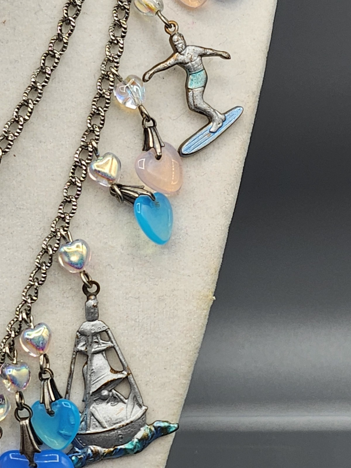 Vintage Rare Nautical Theme “Glass Works Studio” Necklace 32″L