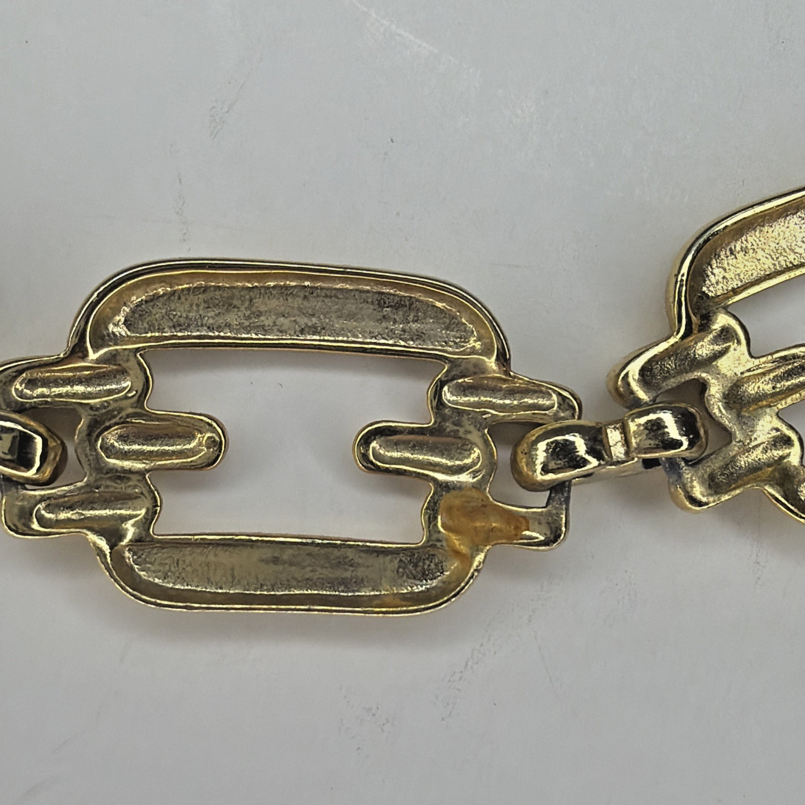 Vintage Avon Gold Tone Link Necklace 19” 3/4” Wide Statement Chain Signed