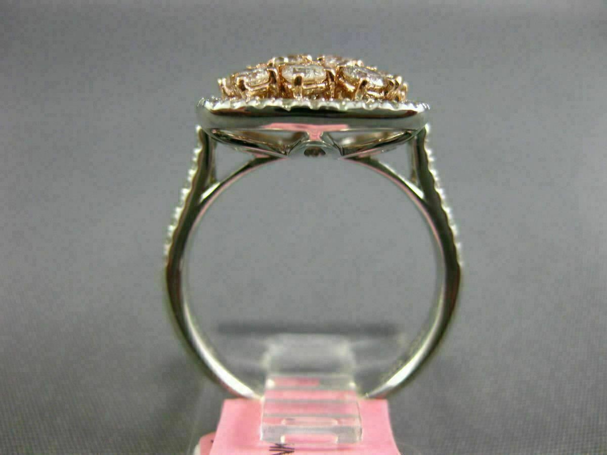 ESTATE 1.24CT WHITE & PINK DIAMOND 18K WHITE & ROSE GOLD SQUARE ANNIVERSARY RING