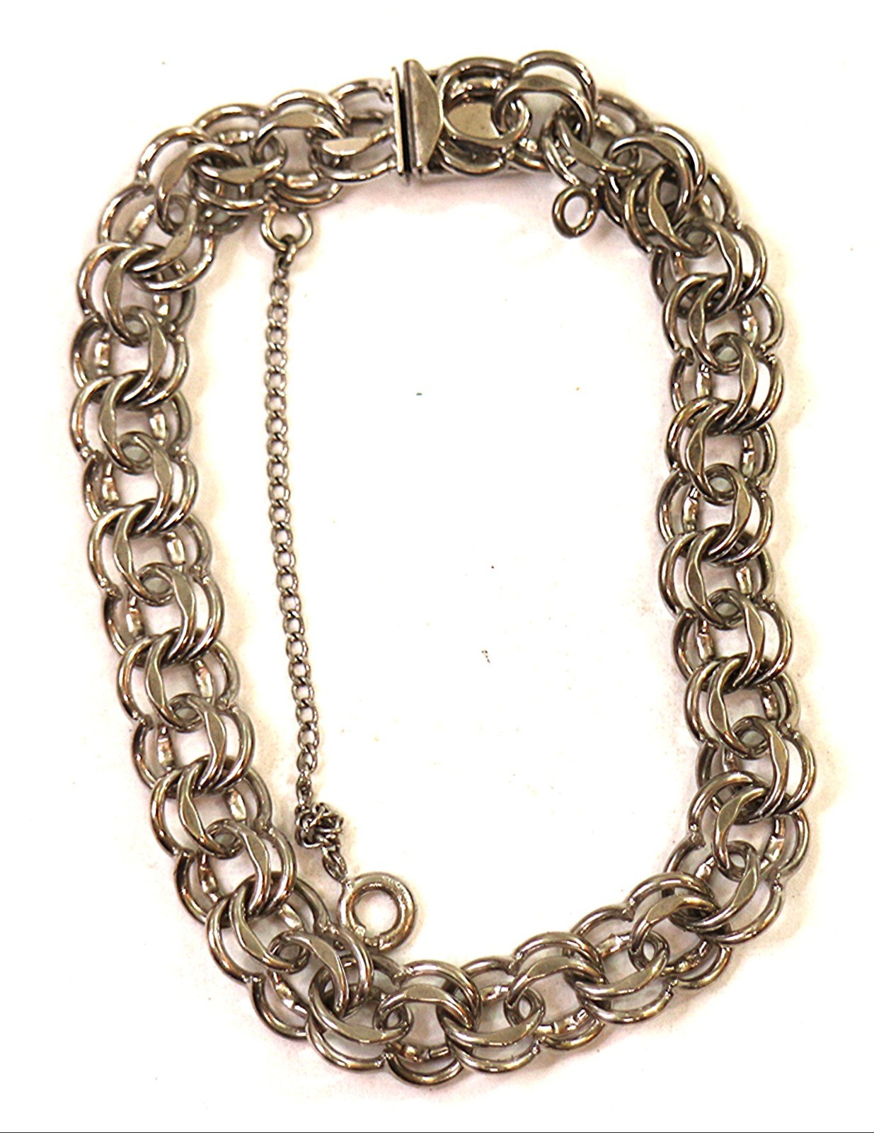 Vintage Jacoby Bender Double Side Classic Starter Charm Bracelet,Sterling Silver