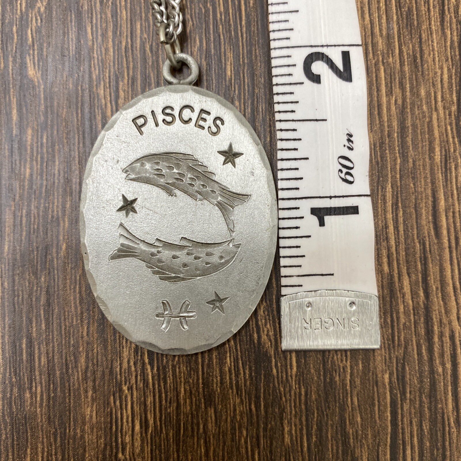 Pewter BDA Zodiac Pisces Horoscope Pendant Chain Necklace FEB – MARCH Birthday