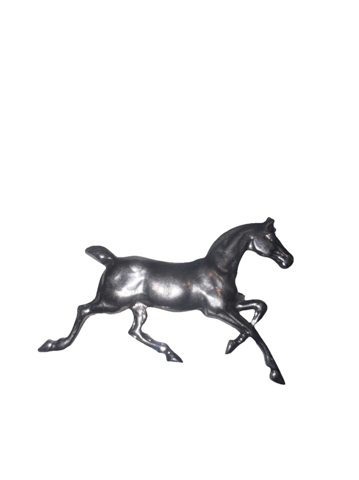 Vtg Sterling Running Horse Pin Equestrian Western 2”