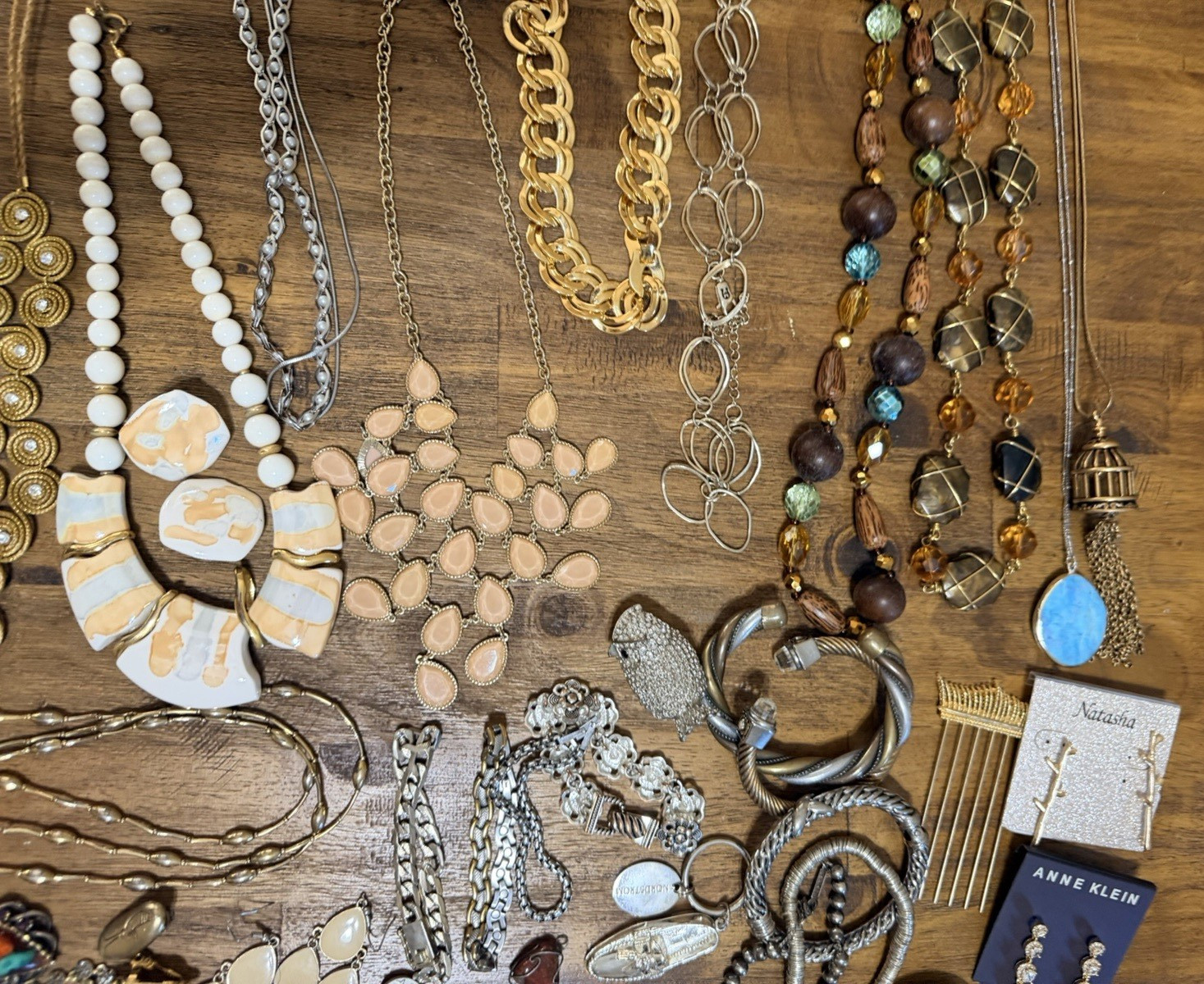 Vintage Modern Costume 99 Pieces Jewelry Lot Signed Necklace Earrings Broach