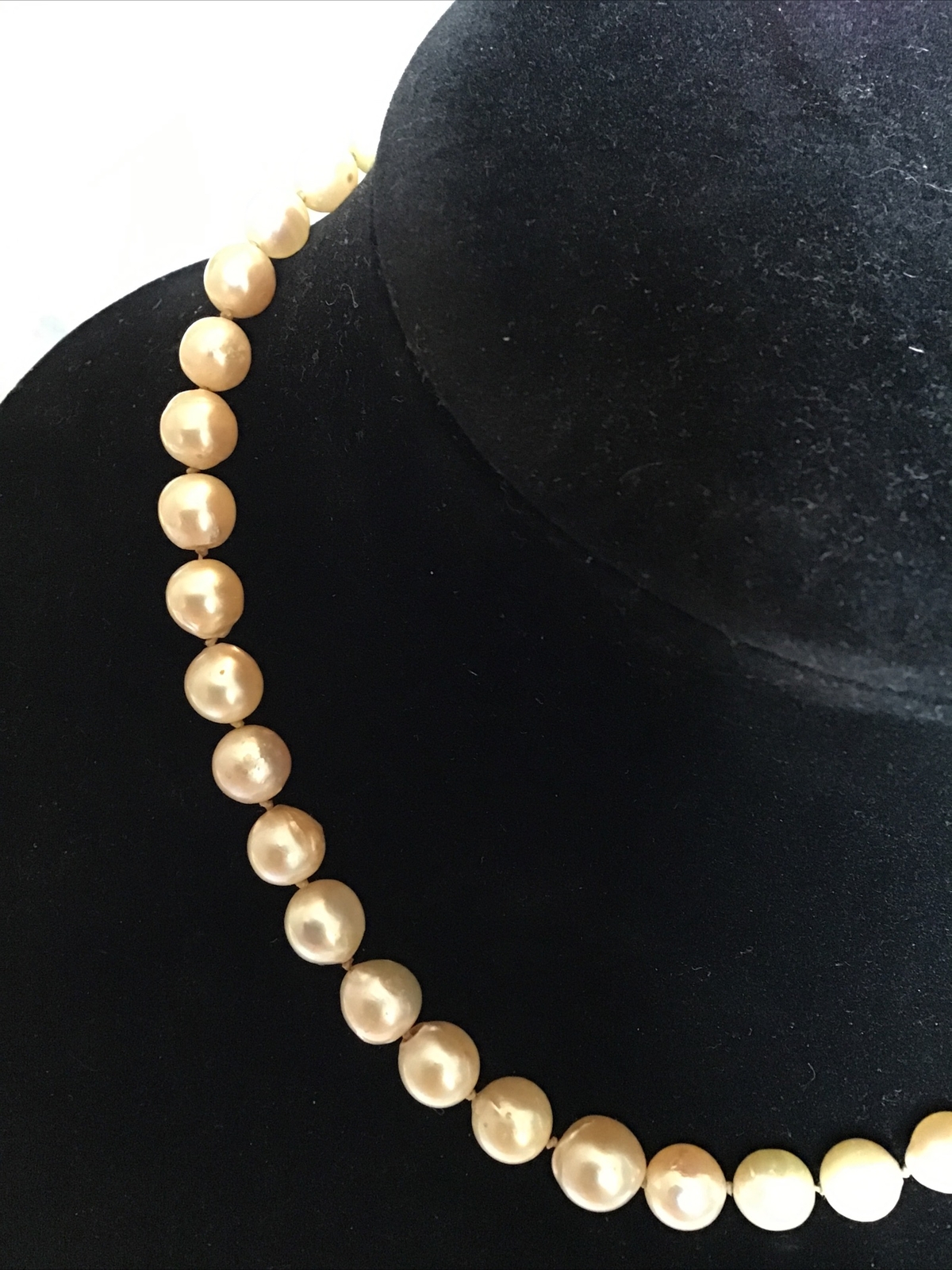 16″ Strand Cultured Graduated Pearls Necklace 2.6-5.3MM Clasp Marked 14k B&Co
