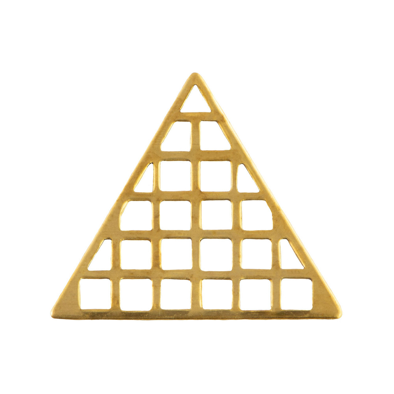 Triangle with Grid Raw Brass Pendant Findings 39mm (2)