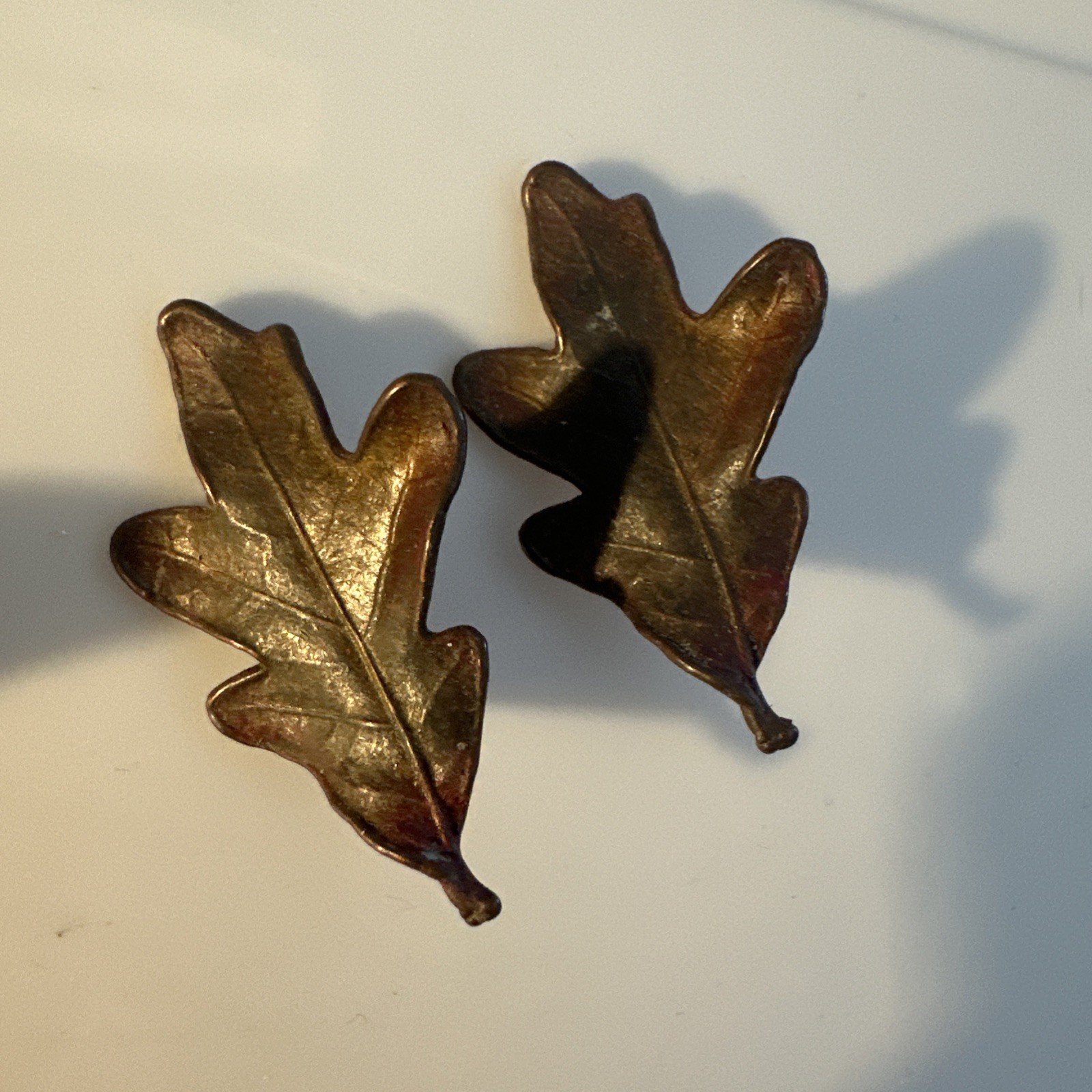 Vintage Nature’s Creations Jewelry Ginkgo Leaf Pin /pendant And 2 Pair Earrings