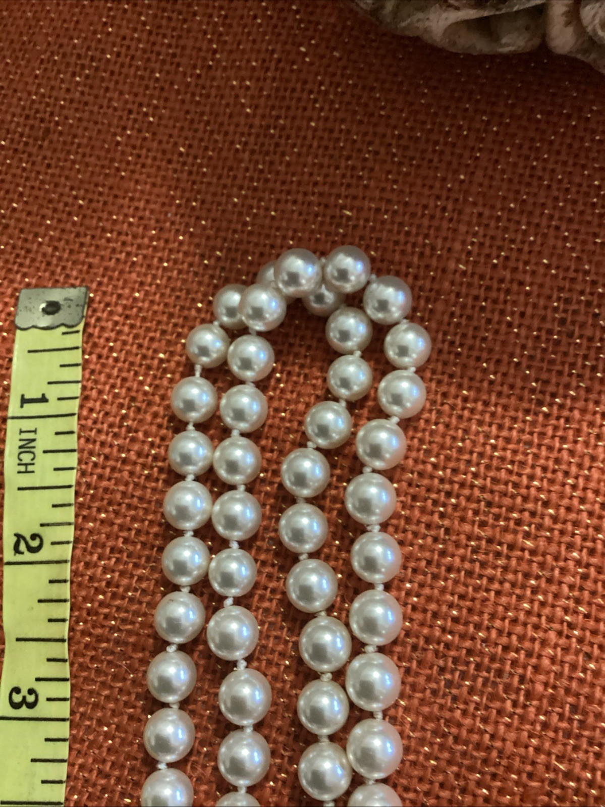 Vintage Henri Bendel 10mm Faux Pearls Necklace 74” STUNNING! Signed