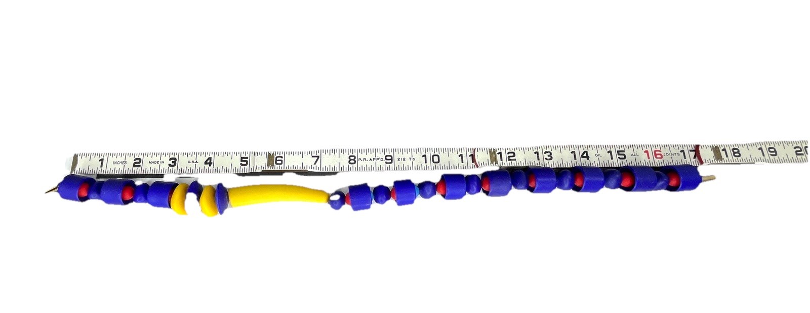 Vtg Modernist Beaded Necklace Bauhaus Red Yellow Blue Plastic Statement Choker