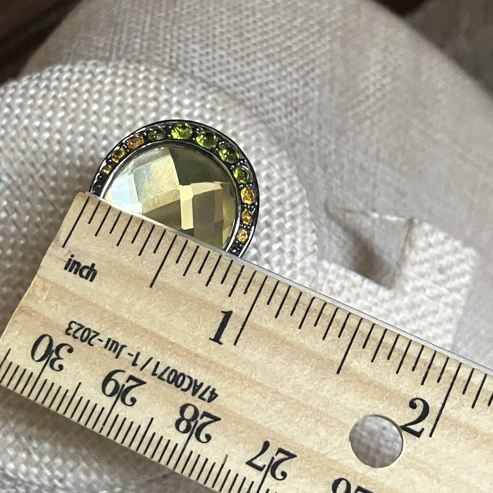 HSN Designer Signed M & CN Multi Gemstone Yellow Teardrop Faceted Cocktail Ring