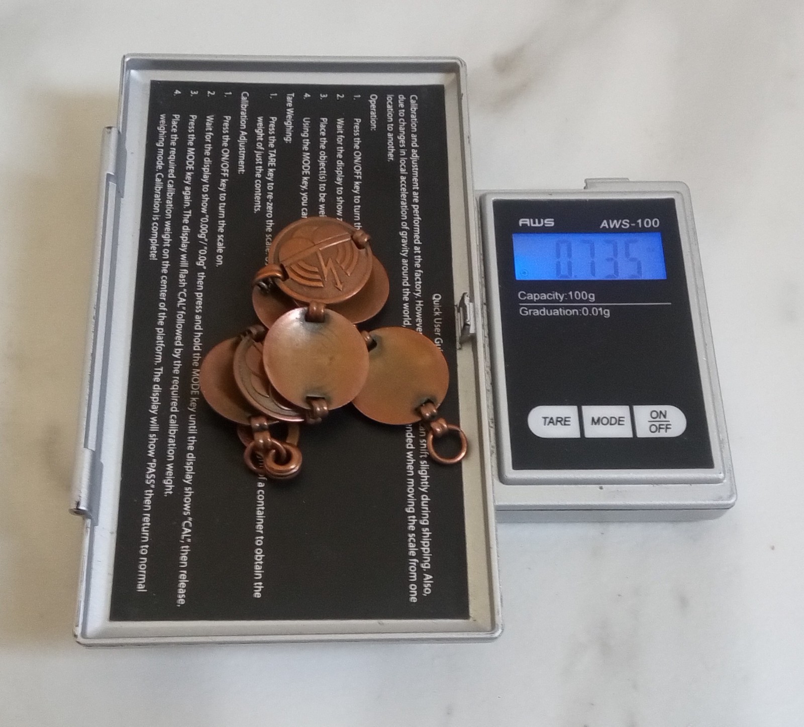 Vintage Copper Bracelet Modernist Design Links and Hook Clasp