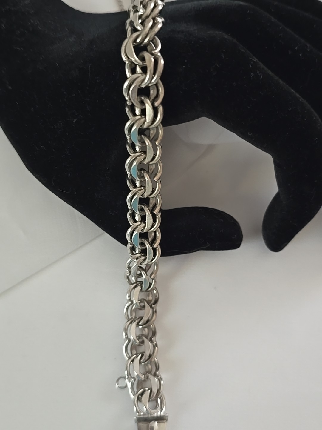 BALLOU STERLING SILVER STARTER CHARM BRACELET DOUBLE LINK