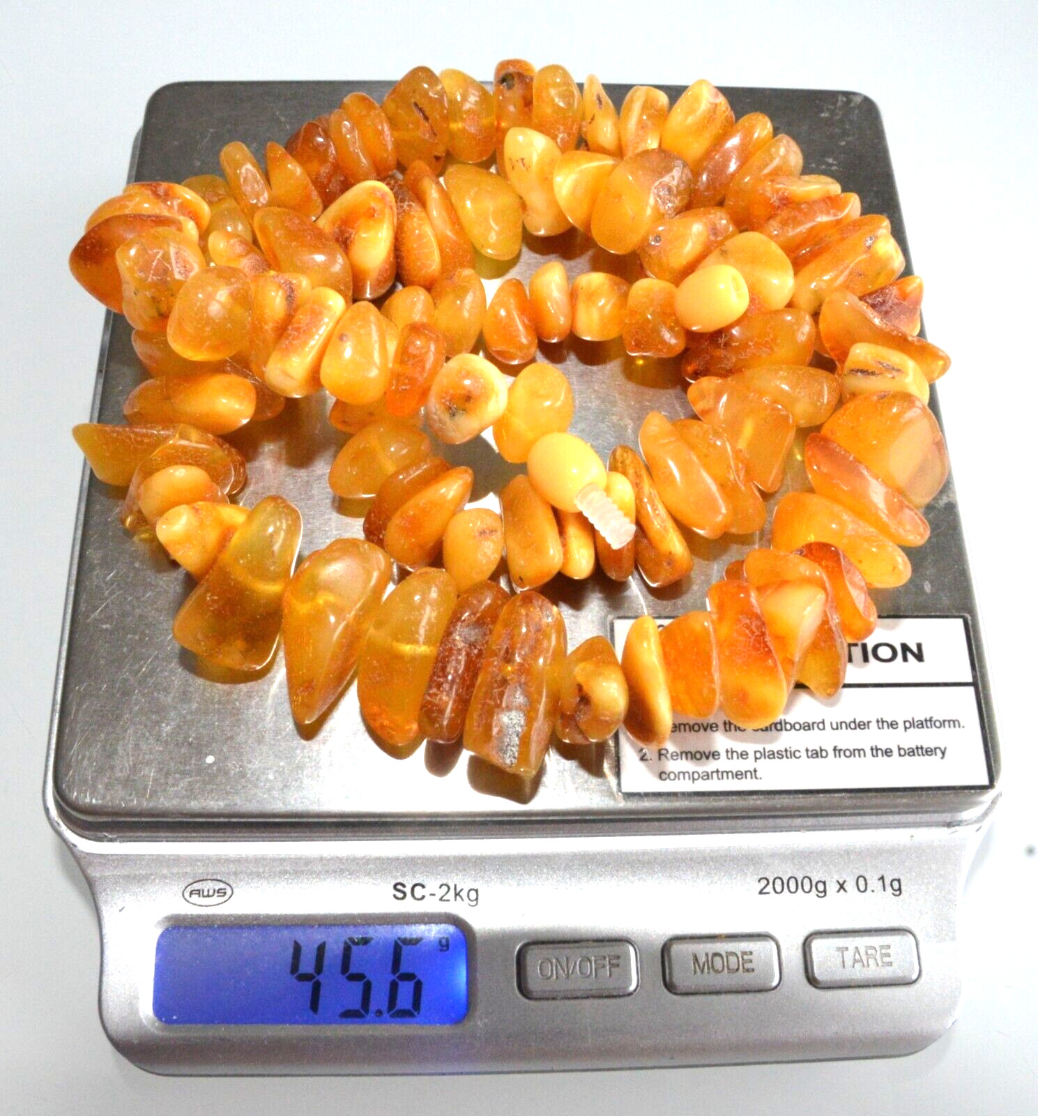 45gr RUSSIAN SOVIET BALTIC AMBER BEAD NECKLACE 琥珀 BRACELET STONE PENDANT EARRING