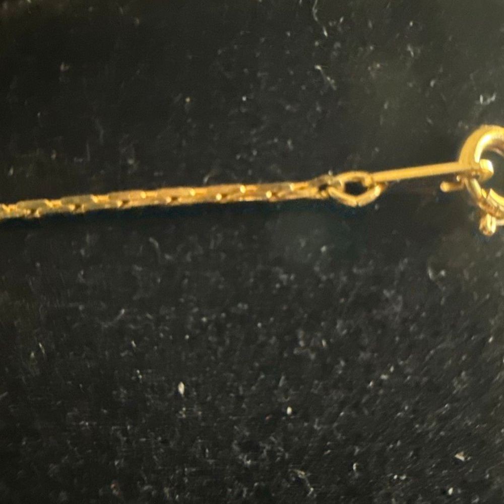 Vintage Gold Plated Pendant Necklace Mixed Metal Art Deco Style 18 Inch