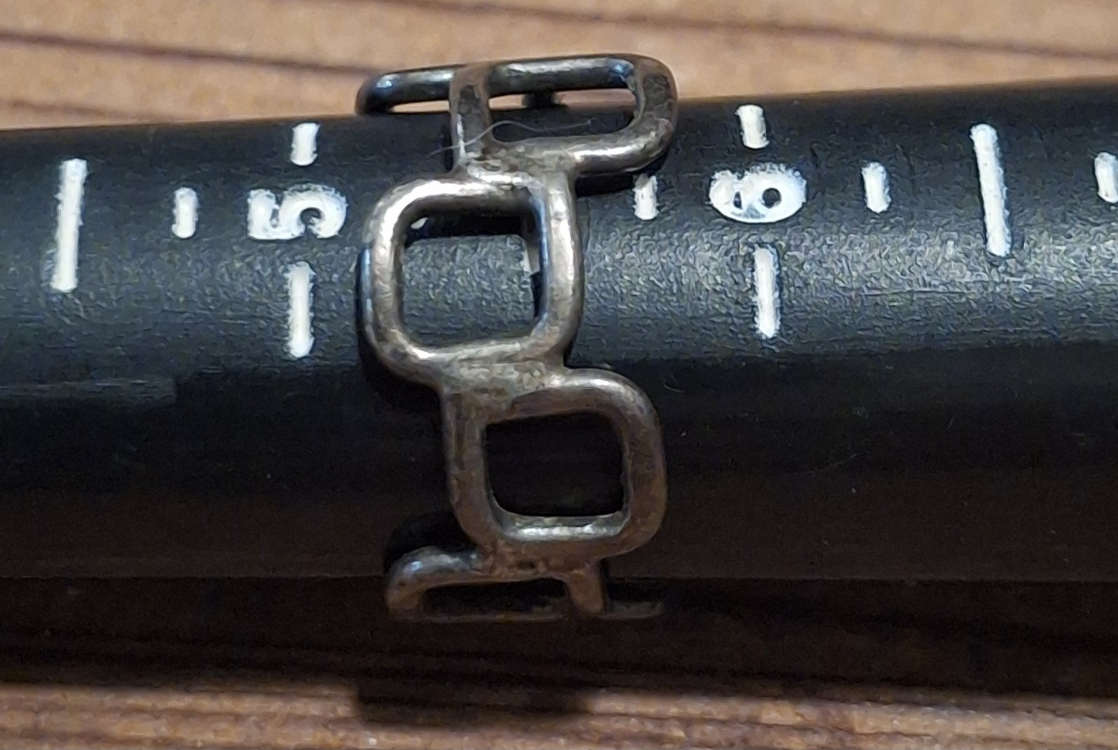 Vintage Modernist Geometric Ring Handmade Brutalist Square Link Size 5.5