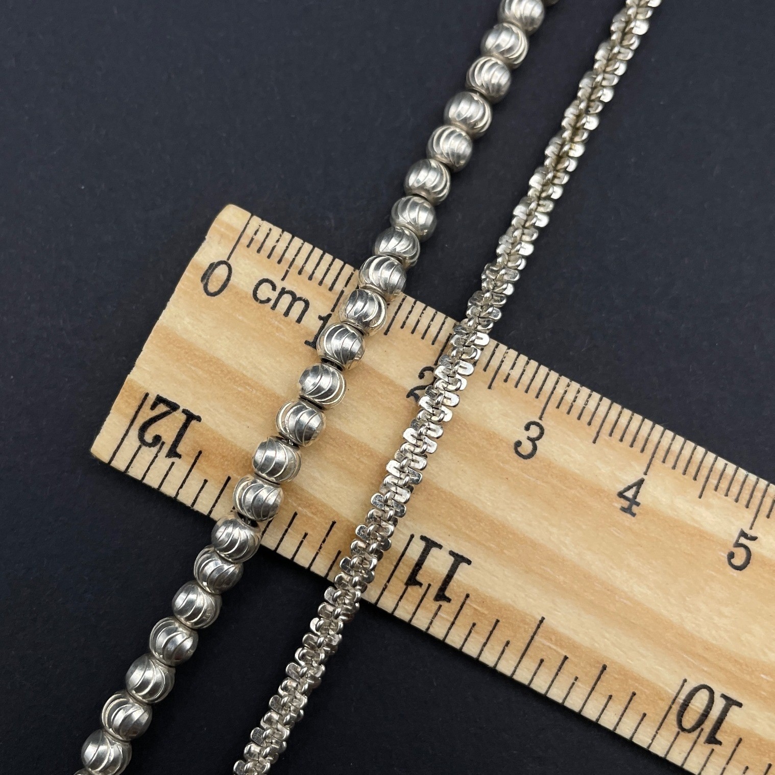 Sterling Silver Bracelet Stack Bundle Twist Chain Beaded Chain Lot