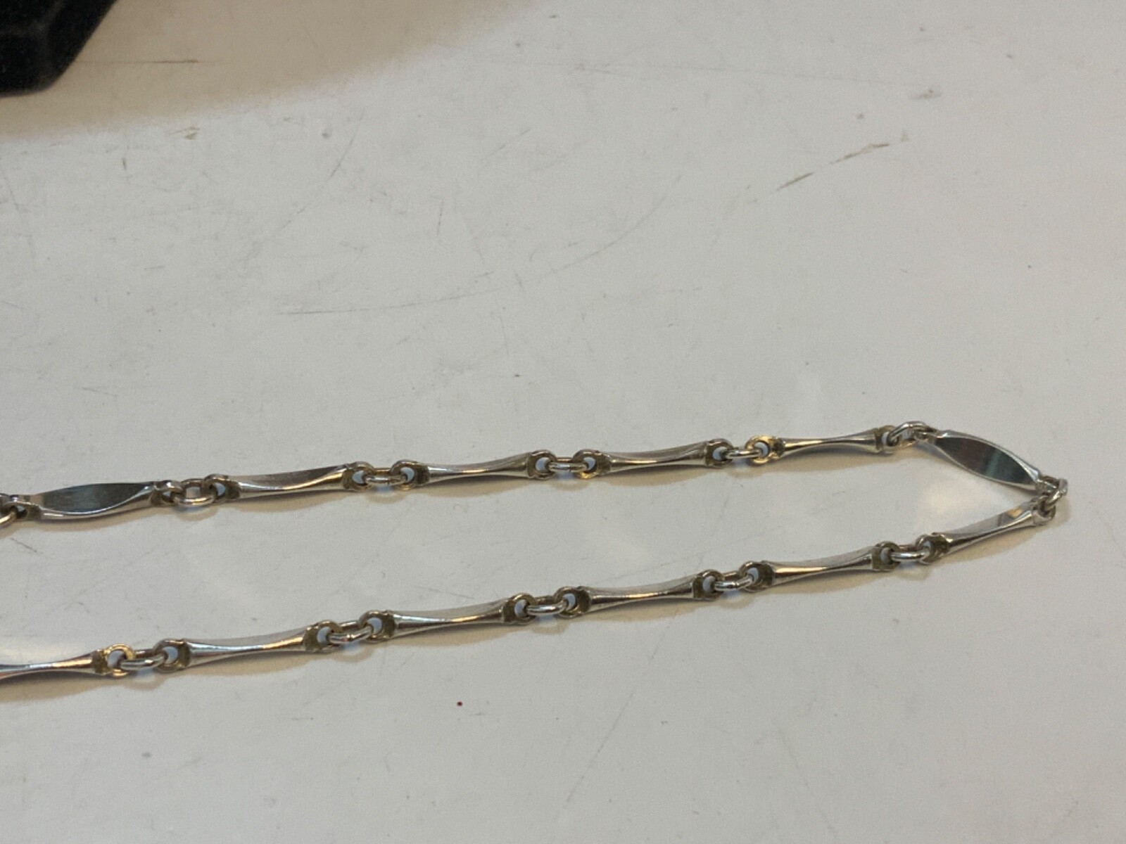 Vintage Sterling Silver Bar Link Chain 18’’ Necklace