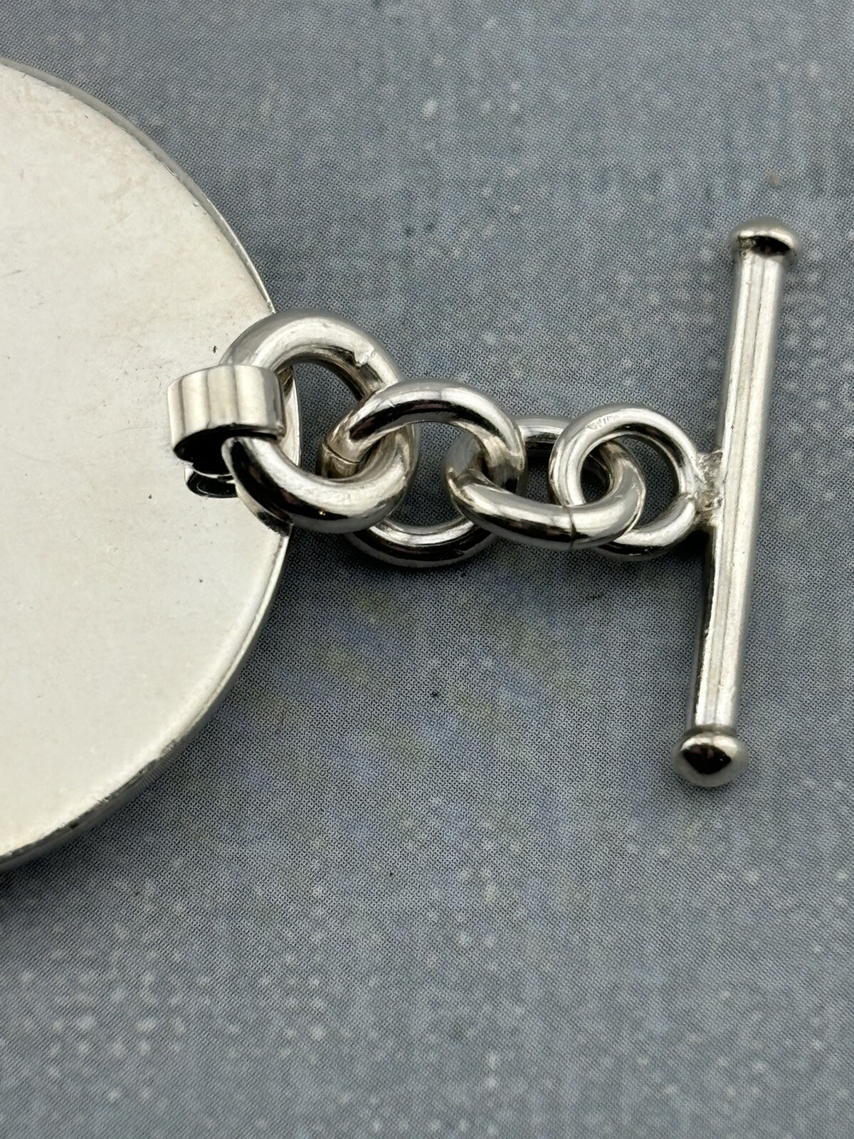 47g ATI Mexico .925 Sterling Silver Station Disc Toggle Bracelet Adjustable 7.75