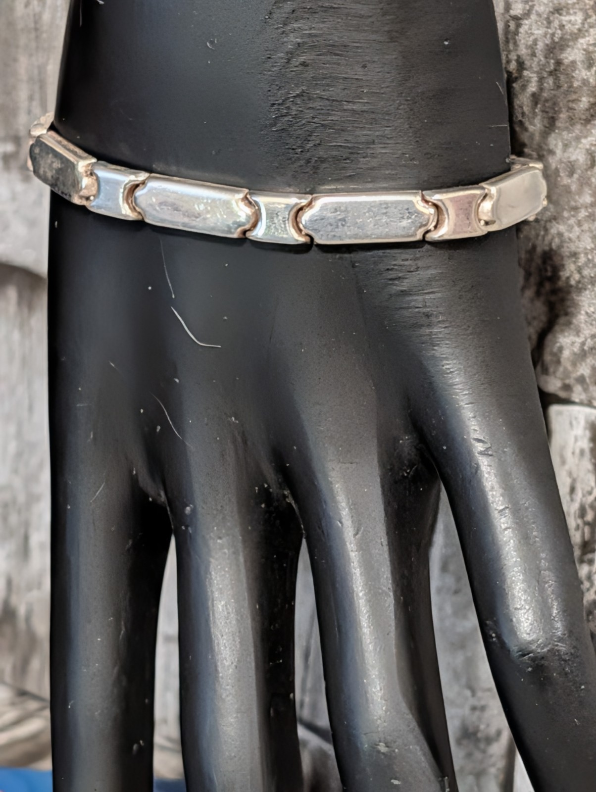 Vintage Sterling Silver Bracelet 7.5″ Safety Clasp.