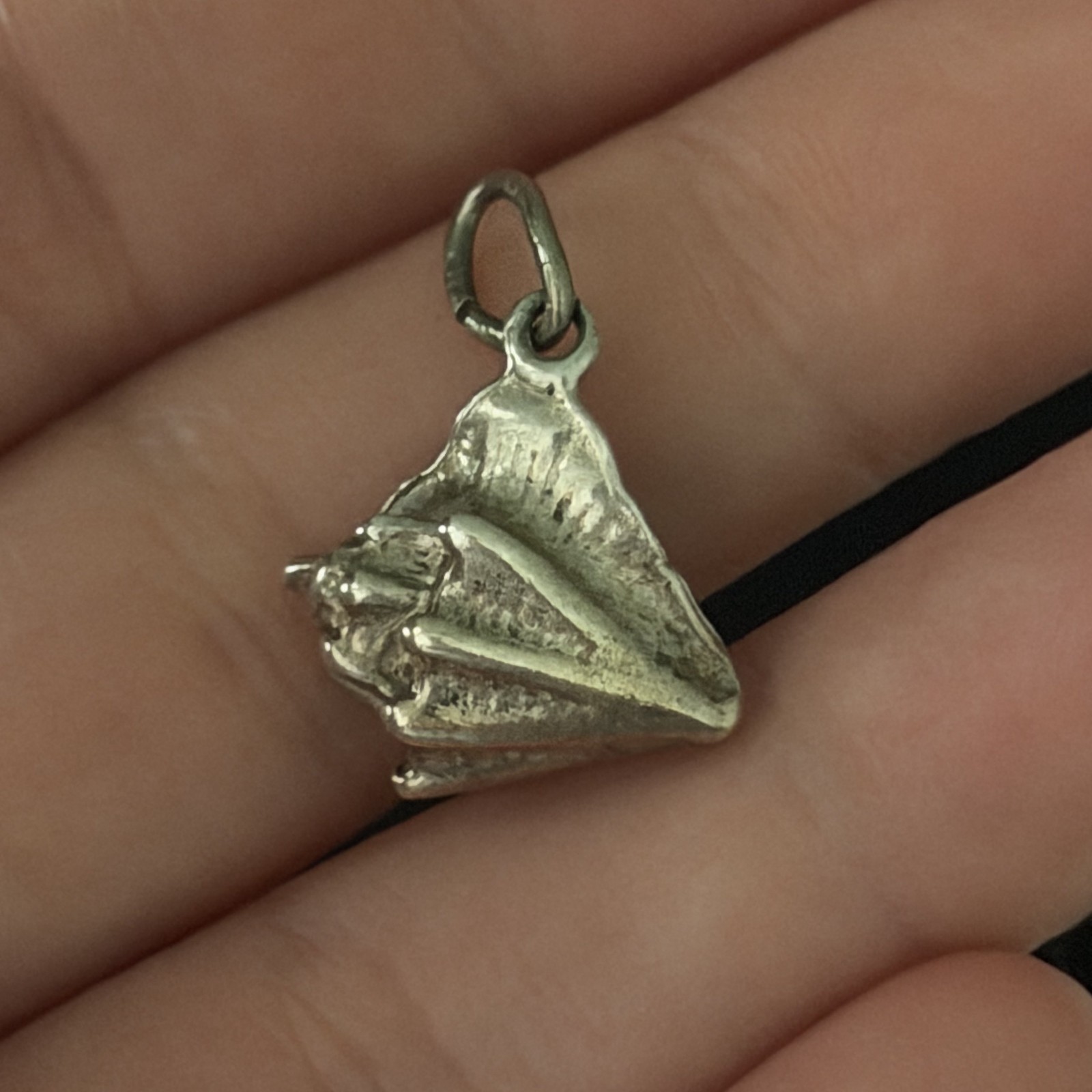Vintage Sterling Silver Conch Shell Charm Pendant