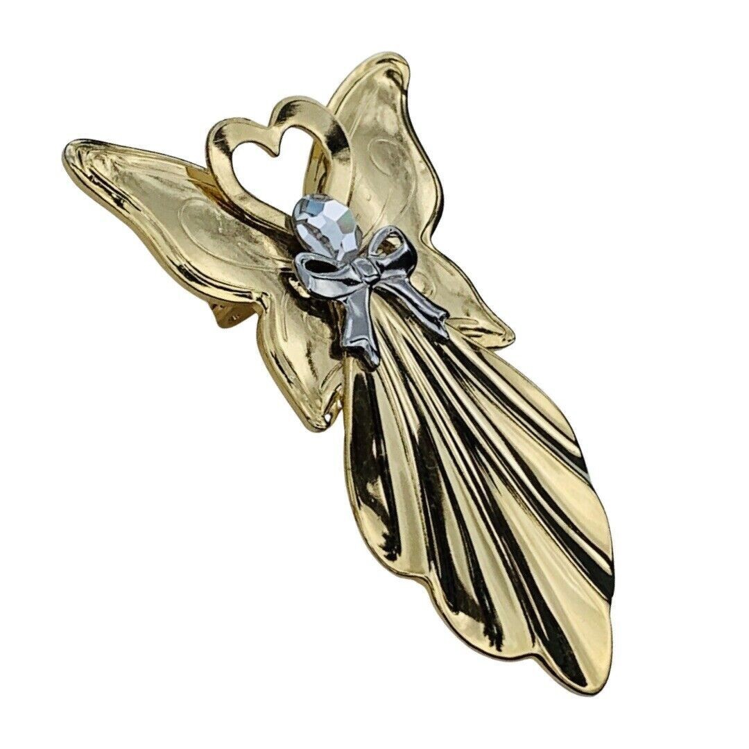 Vintage Angel Brooch 2.5″ Icy Angelcore Love Valentine Signed