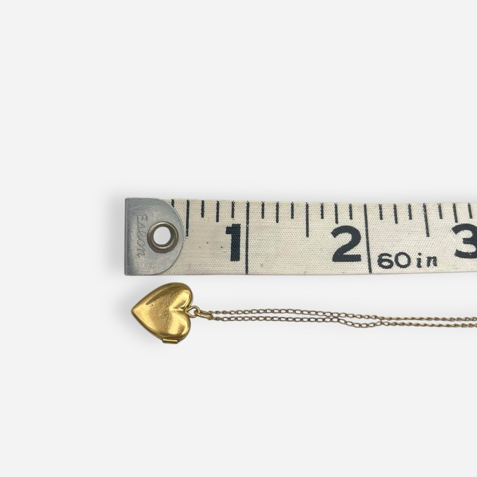 Vintage BAB Heart Locket Pendant Necklace 1/20 14Kt GF Chain Gold Filled Photo