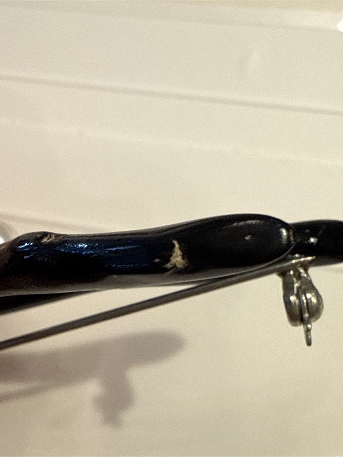 Natural BLACK BRANCH CORAL Brooch Pin with White Pearl & Coral 2.5″
