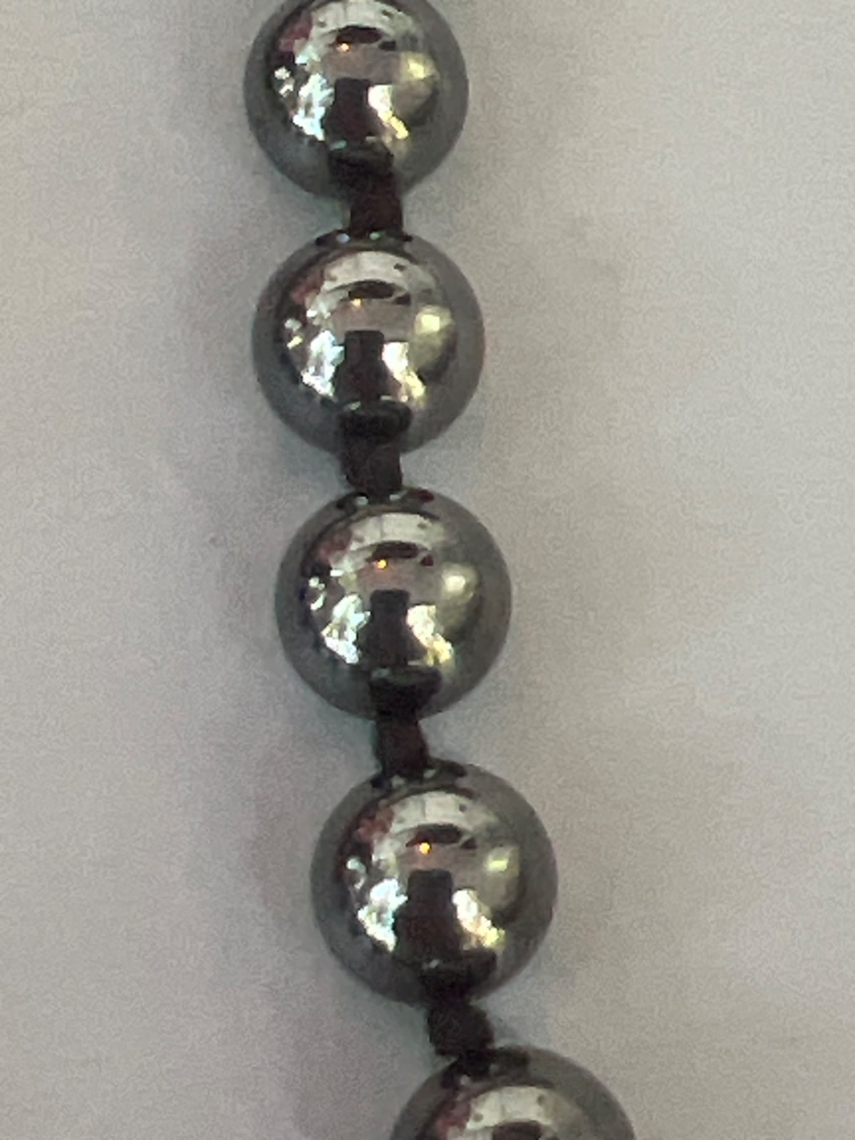 Vintage Estate Metallic Hematite Bead Necklace Knotted Betwwen No Clasp 33″
