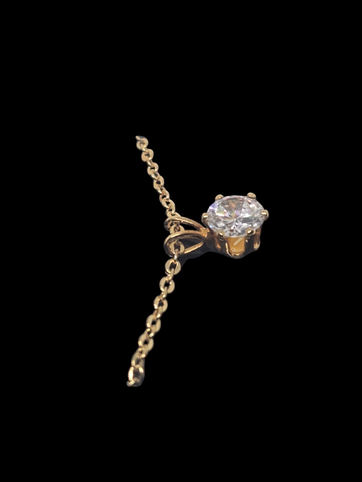 Vintage Lindenwold Fine Jewelers 18″ Gold Tone Cubic Zirconia Necklace Pendant