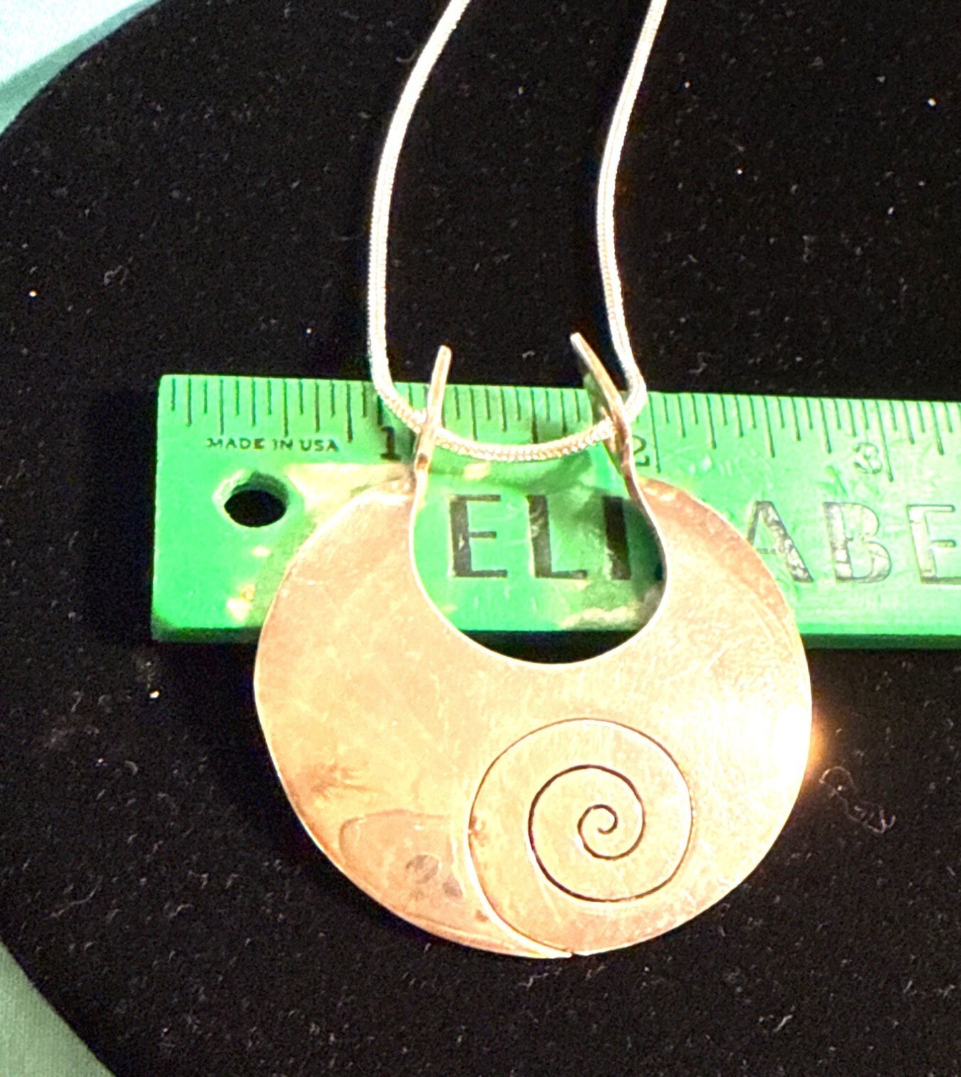Vintage Dominique Dinouart 925 Sterling Silver Spiral Pendant Designer Necklace