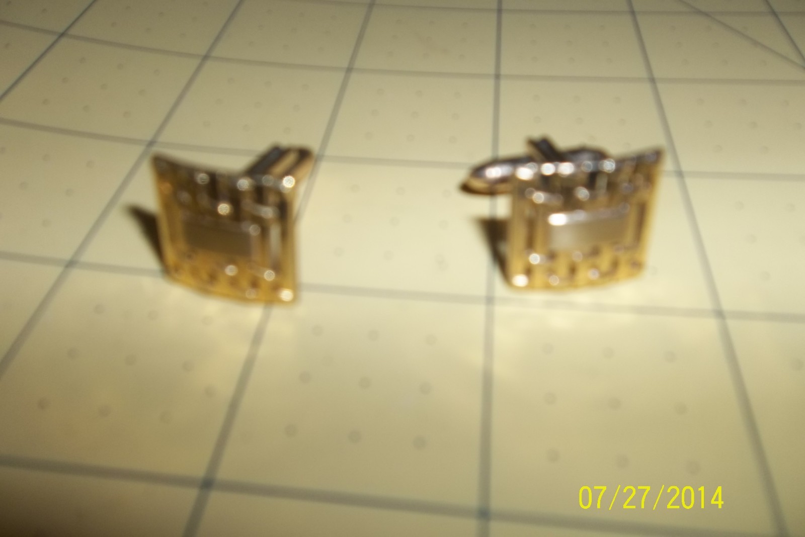 Vintage HADLEY weave gold tone Cufflinks Mens