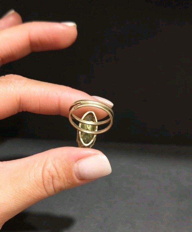 Vintage Gilt Silver Engagement Ring 875 soviet Women’s Jewelry