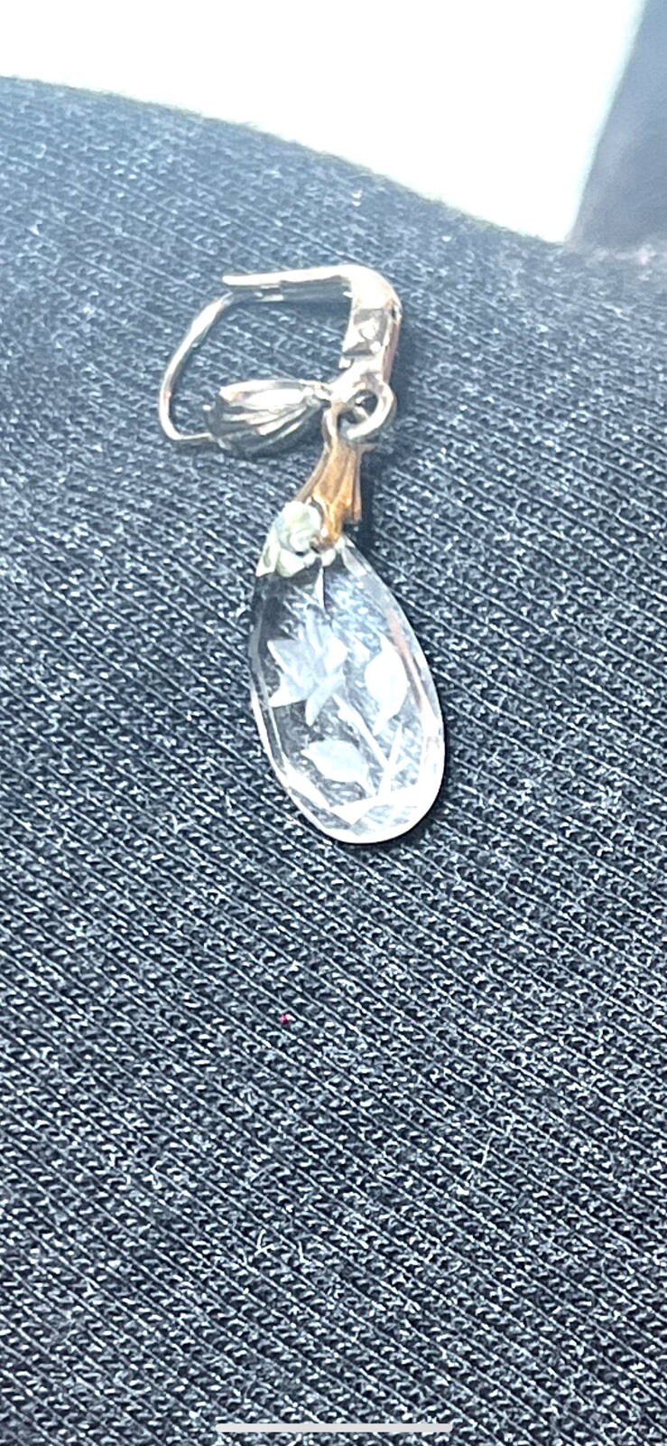 Ges Gesch W Germany Signed Crystal With Flower Earrings