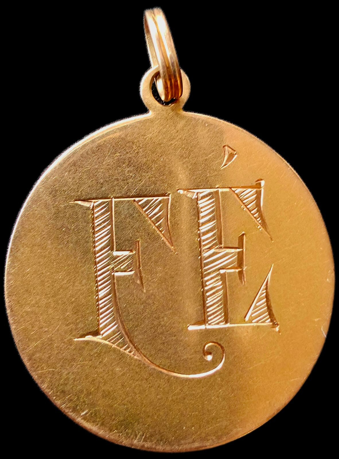 Fine Antique European Art Nouveau 18K Gold Enamel Madonna Medal Pendant Ca 1900