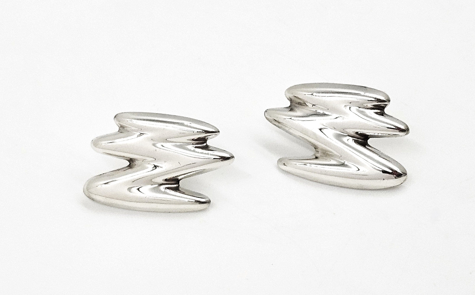 Designer Joe Clift Sterling Silver Large Modernist Earrings Circa 1960/70’s