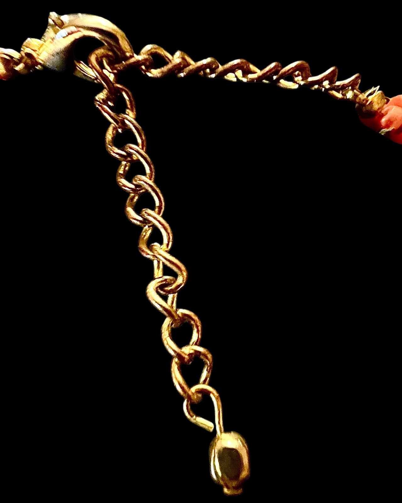 18” Unbranded 3 Strands Of Peach Seed Beads Brown & Gold Beads Plastic Rose Bead