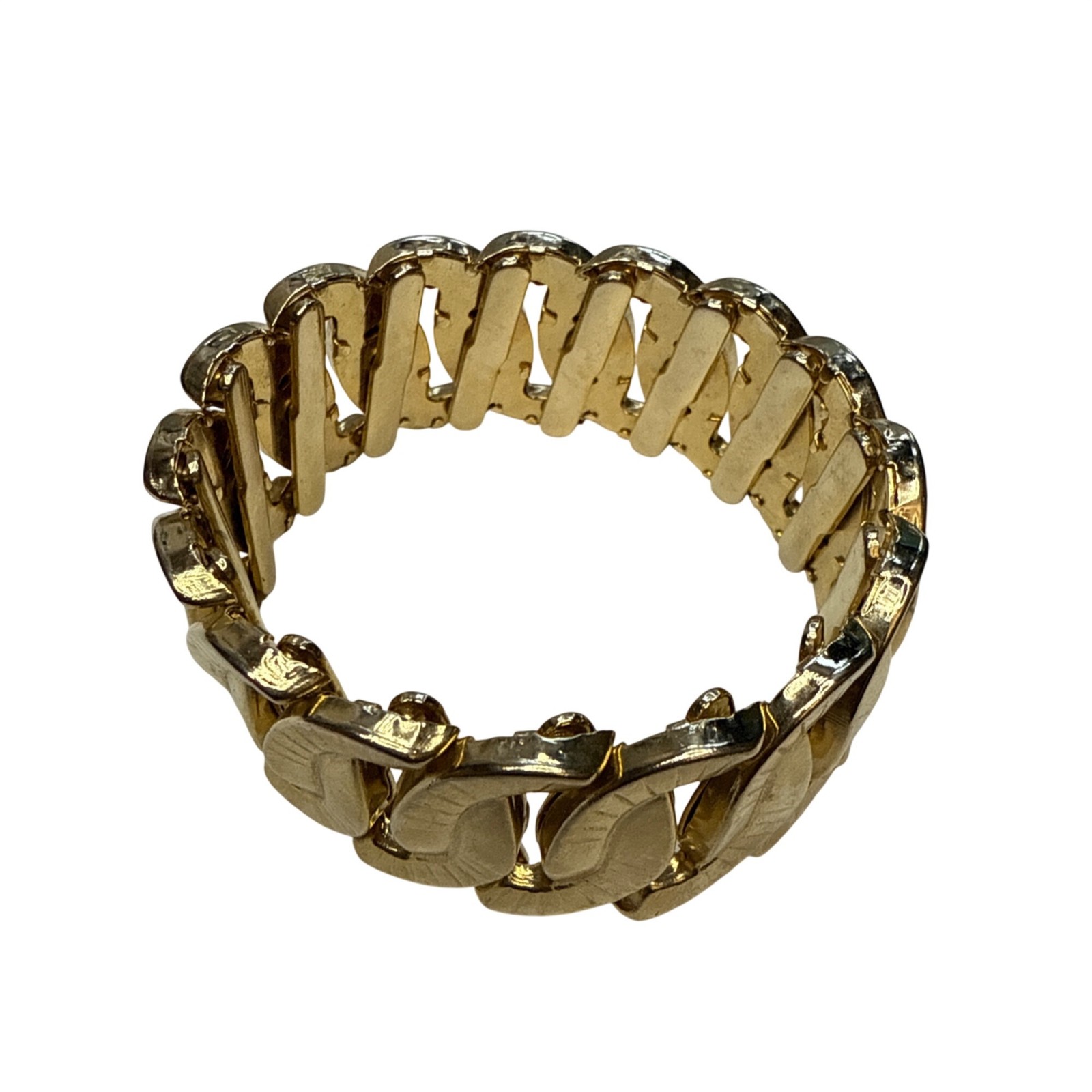 Vintage Gold Tone Expandable Link Bangle Bracelet Stretch Jewelry