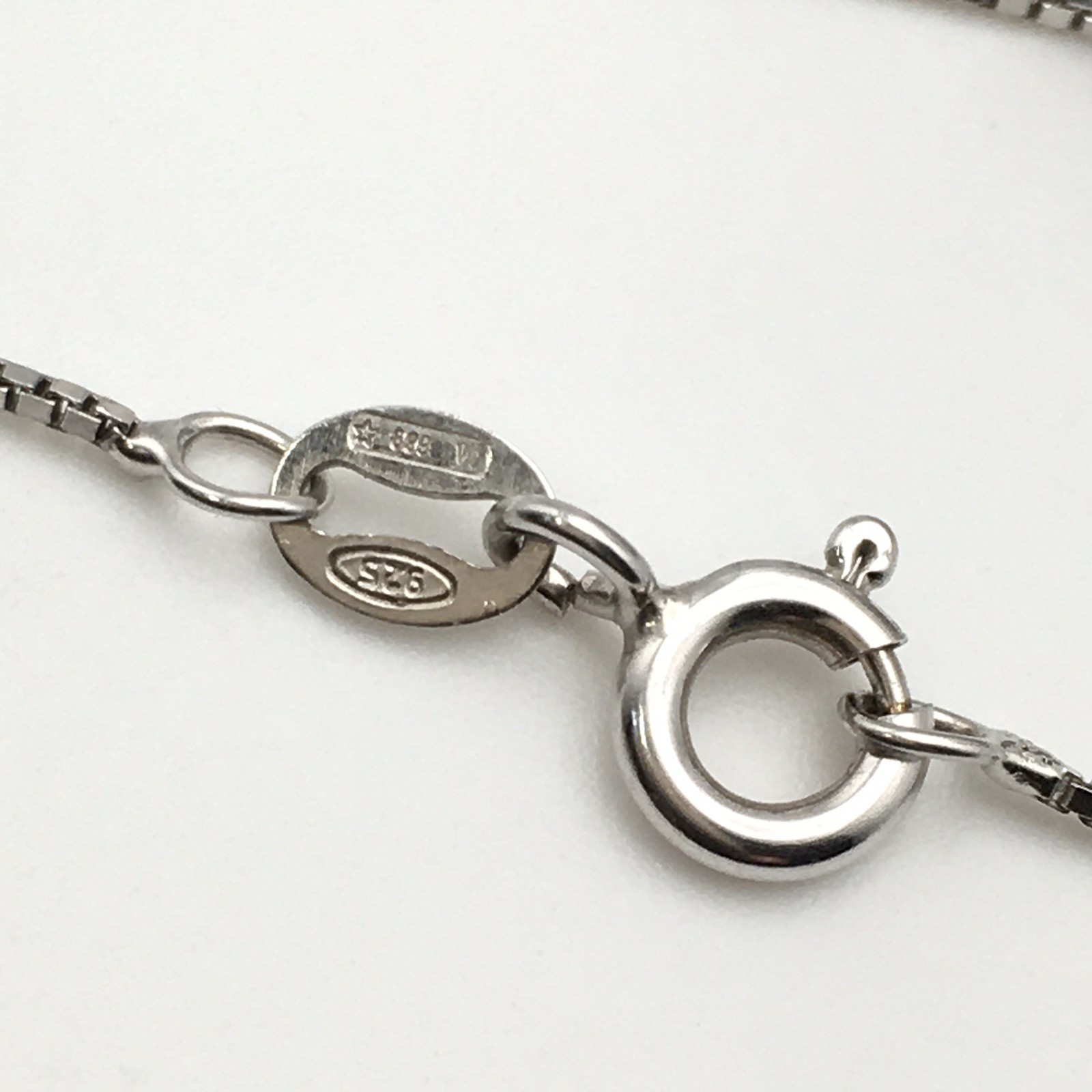 Vintage Sterling Silver Hand Blown Glass Pendant Chain Necklace 16” 925 6.4g #79