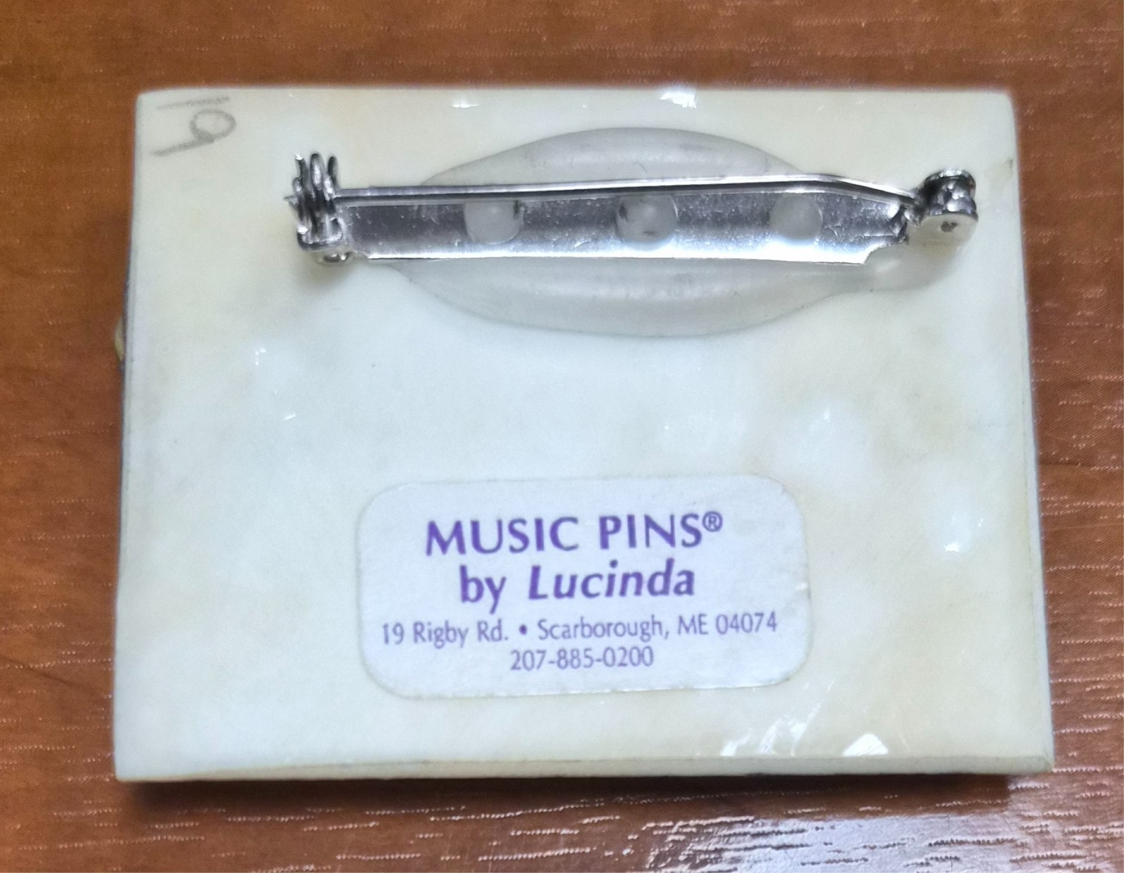 Vintage Music Pins by Lucinda USA Pink Clef & Glitter Eighth Notes Pin / Brooch