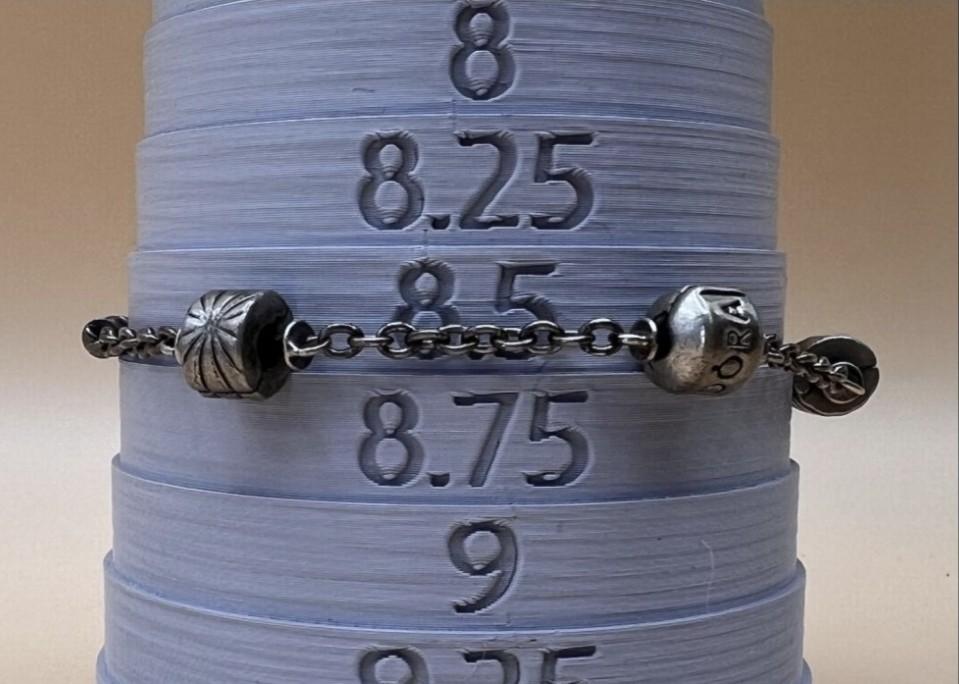 Vintage PANDORA Bracelet Rare Estate Jewelry Station Chain Design Marked PANDORA