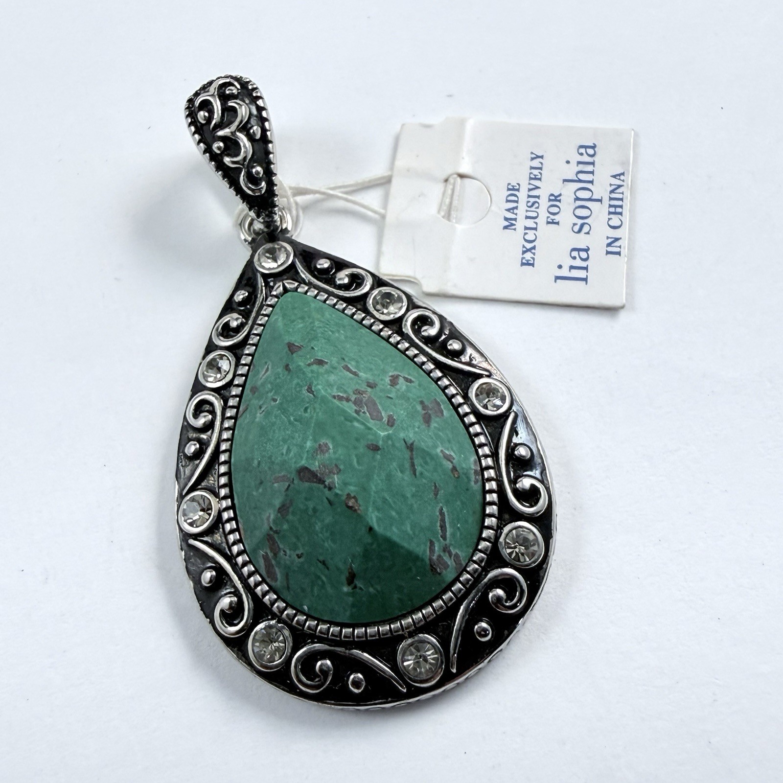 Vintage LIA SOPHIA Silver Tone Pendant with Tags